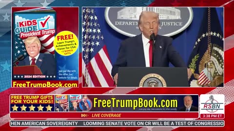 WATCH: Trump speaks at the DOJ " we're turning the page on four long years of corruption..."