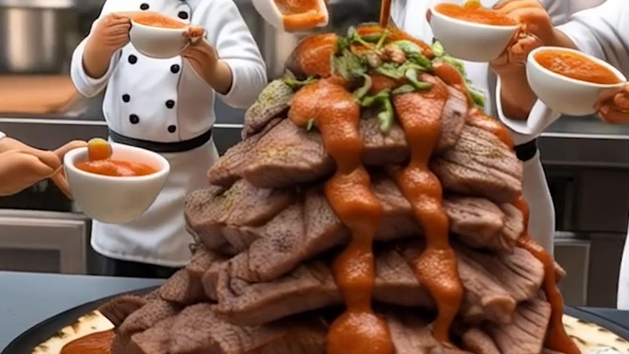Miniature workers cooking AI Generator Video #miniature #klingai