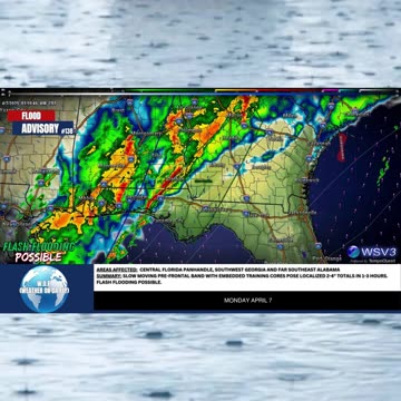 ⚠️ Heavy Rainfall Advisory #138: Morning Flood Threat in FL, GA, AL! 4/7/25 #shorts #weatherupdate