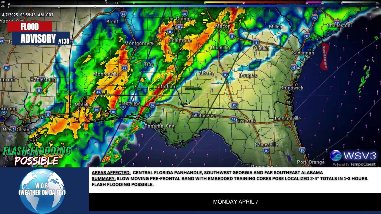 ⚠️ Heavy Rainfall Advisory #138: Morning Flood Threat in FL, GA, AL! 4/7/25 #shorts #weatherupdate