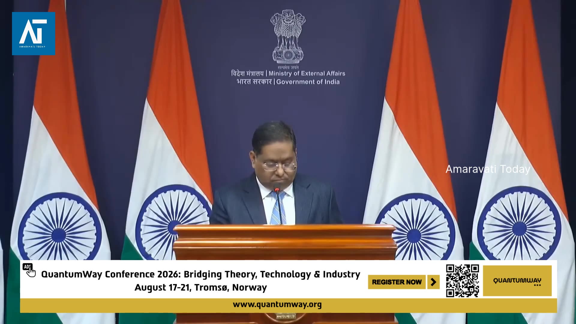 India MEA Press Briefing: Randhir Jaiswal on China, Pakistan, Russia | Amaravati Today