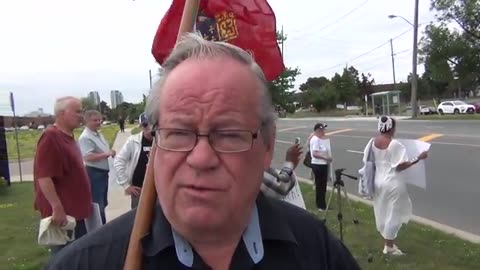 Protesters demand the release of Your Ward News principals James Sears and LeRoy St.Germaine.