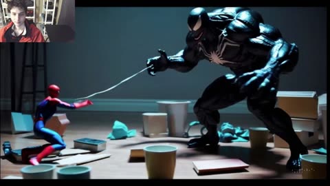 Spider-Man Action Figure Trips Over A Book Before Partaking In A Battle Against Venom Action Figure
