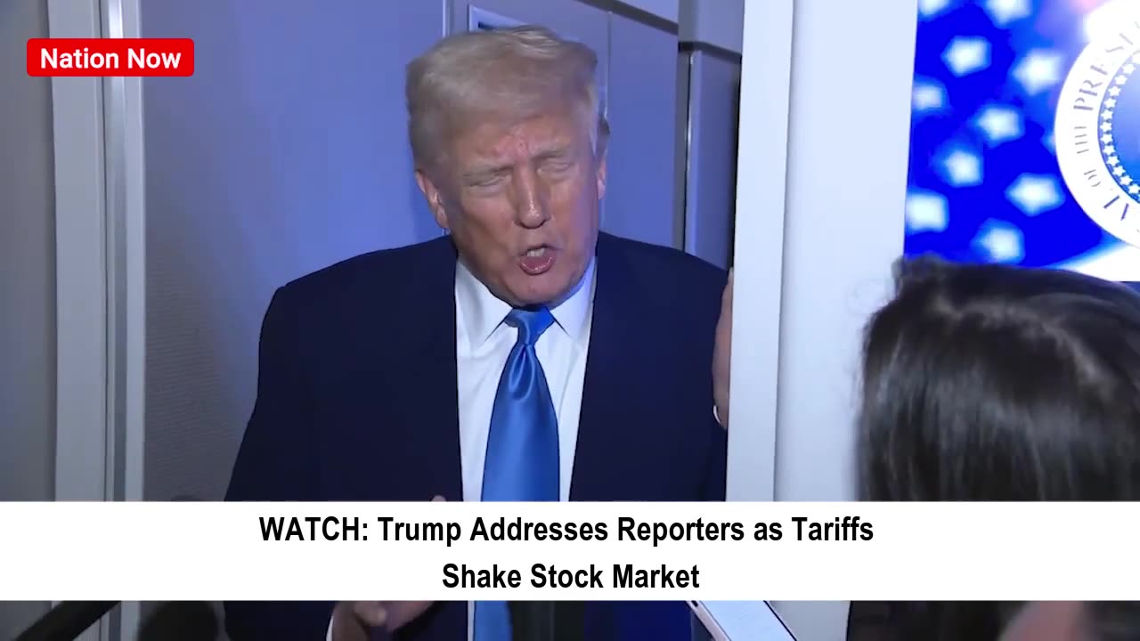 Trump Addresses Reporters as Tariffs Shake Stock Market