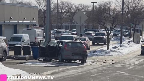 A suspect fled DHS agents in St. Paul, crashed into a pole, then tried to barricade