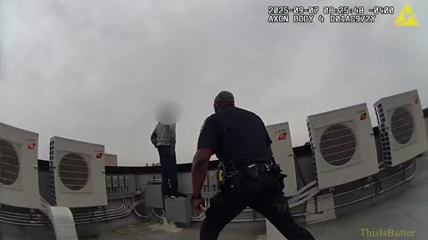 Quick action from an NYPD officer when he grabbed a man who threatened to jump off a building