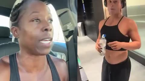 Woman at a Gold's Gym in Los Angeles FURIOUS after a man pretending to be