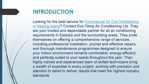 Best service for Commercial Air Con Installations in Hayling Island