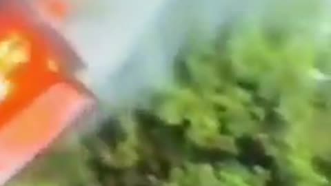 A 5G Tower Burning