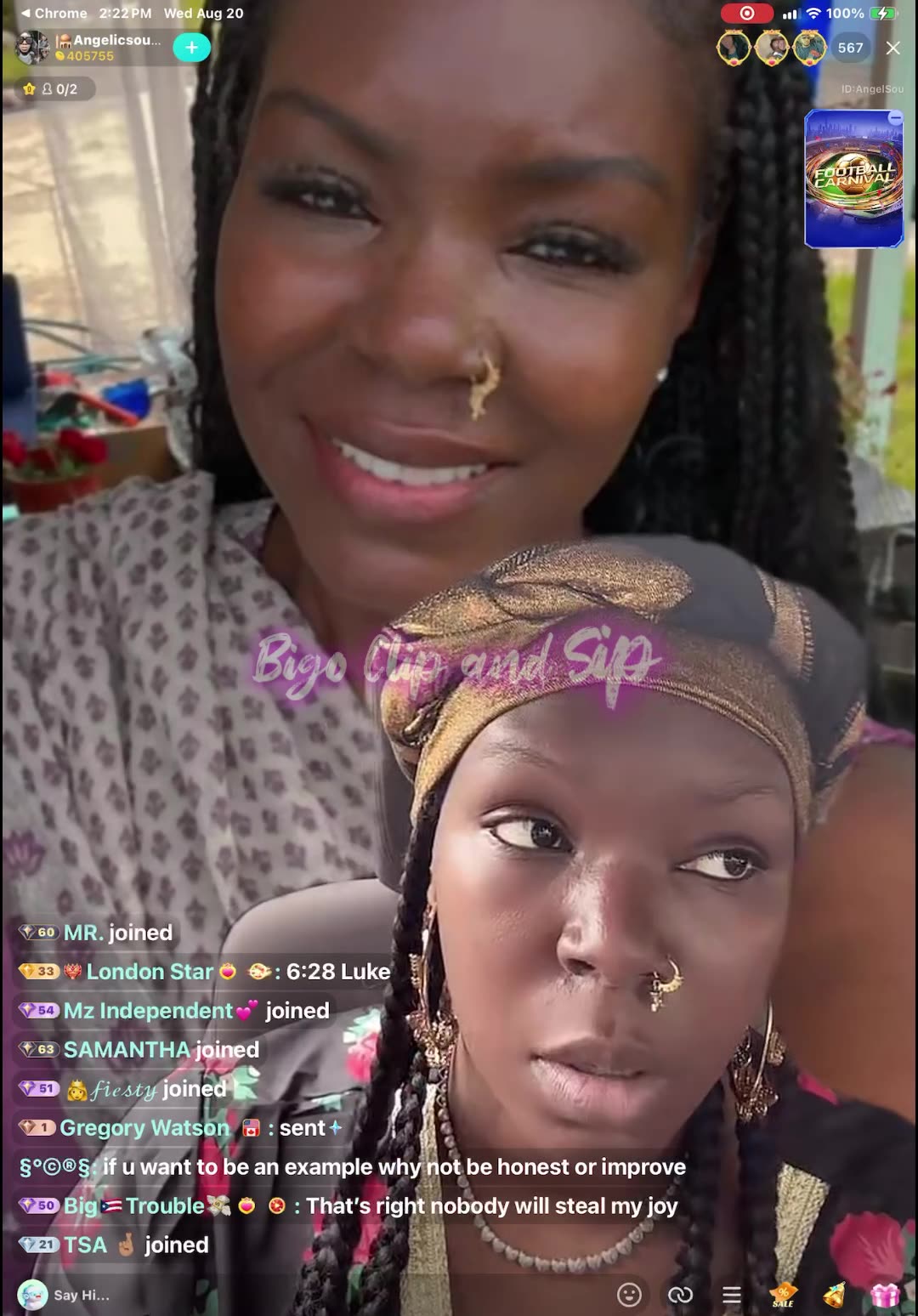 AngelicSoul says shes blessed to be married n pregnant-not in that space 8/20/25 #bigoclipandsip