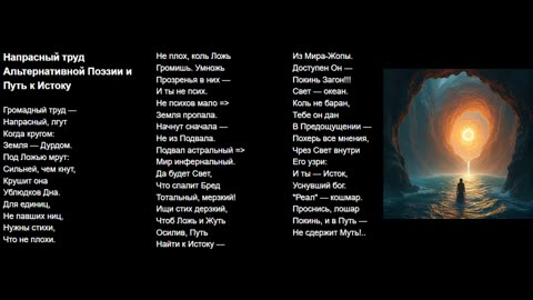 Напрасный труд Альтернативной Поэзии и Путь к Истоку