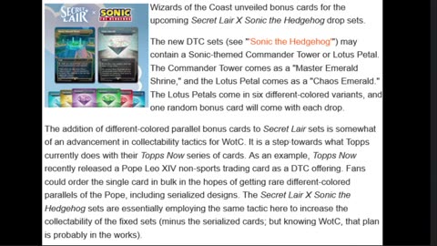 Sonic bonus cards are collectable and store bonus cards get shown
