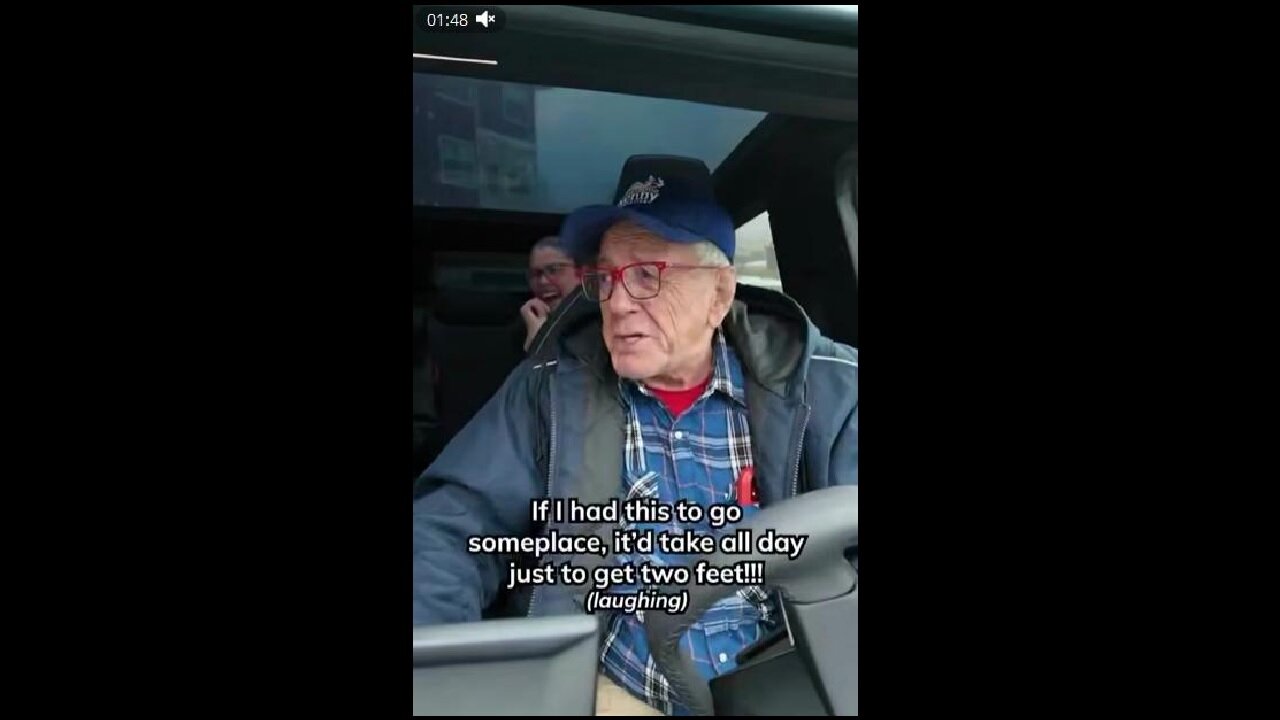 82 year old man drives a Cybertruck for the first time..
