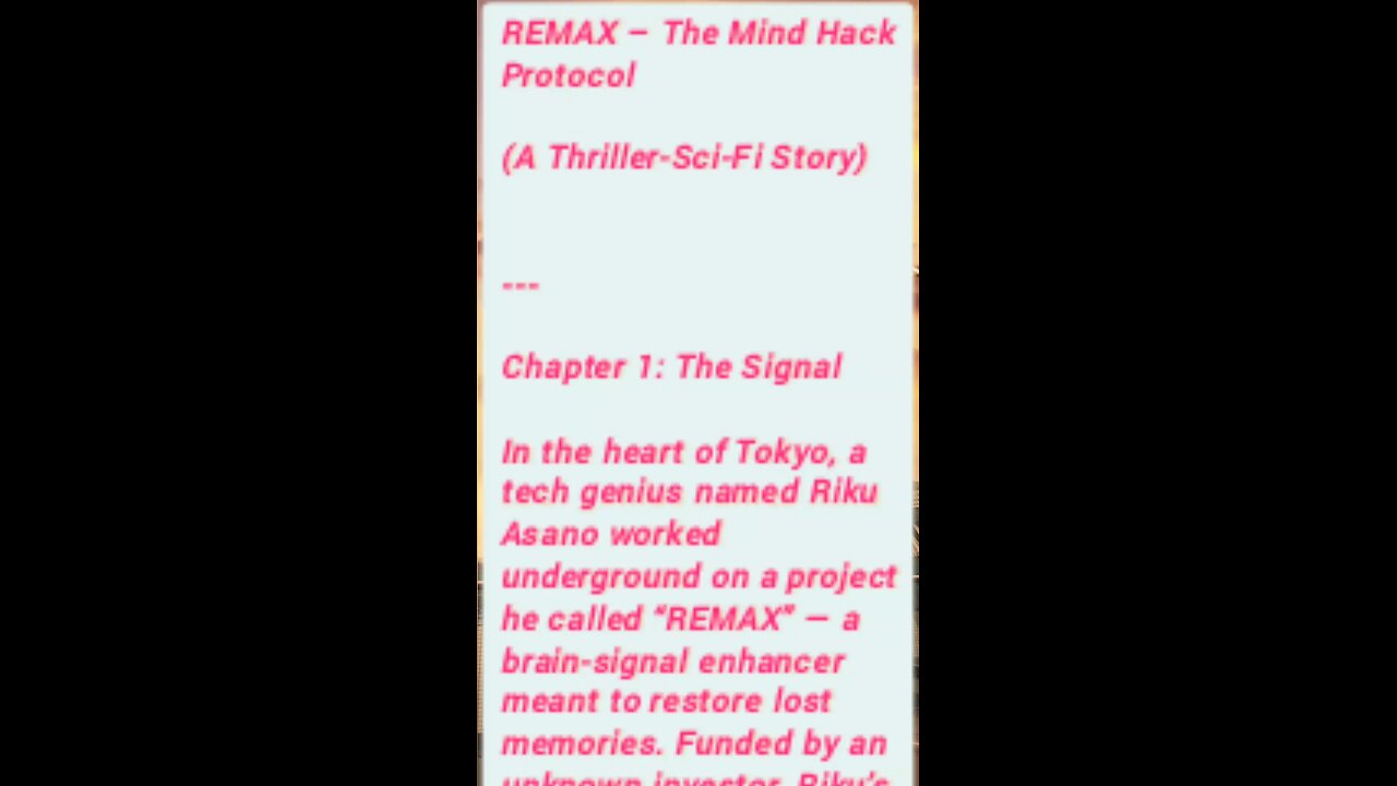 REMAX – The Mind Hack Protocol ‎ ‎(A Thriller-Sci-Fi Story) ‎ ‎