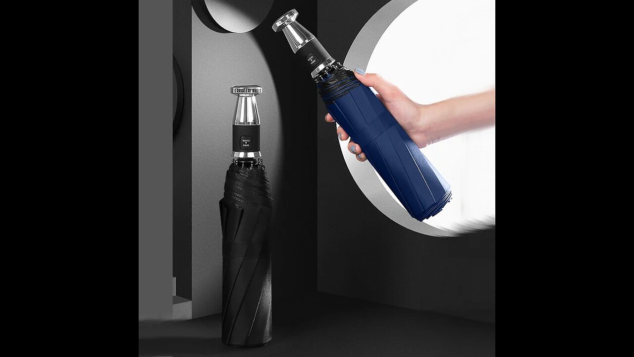 12-Rib Rain_UV Folding Umbrella, with Auto Open Close & Windproof Canopy, for Travel, Commute & More