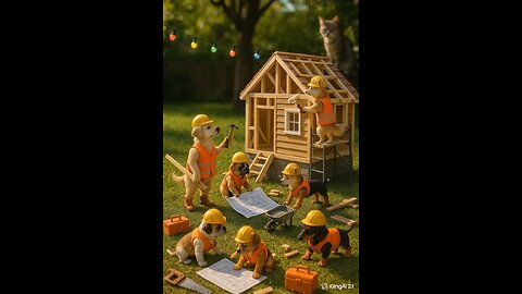 Dogs are making their own house