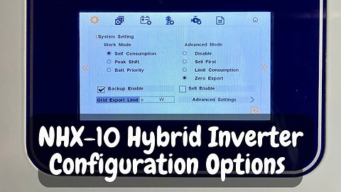 NHX-10 Hybrid Inverter: Common Configuration Options