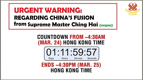 URGENT WARNING REGARDING CHINA’S FUSION from Supreme Master Ching Hai (vegan) Mar. 24, 2025