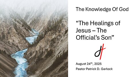 The Book of John 4:46-54 - "The Healings of Jesus - The Official's Son"
