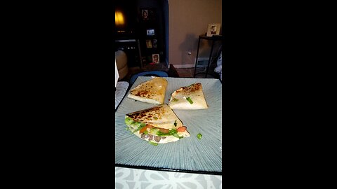 Eating Brown Beef Quesadillas Made By Wife, Dbn, MI, 10/16/25