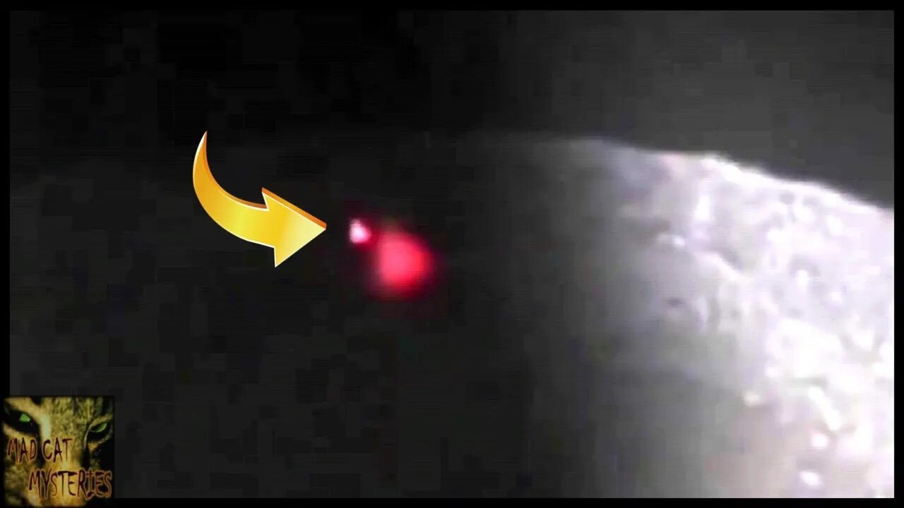 GIANT triangular craft over the moon