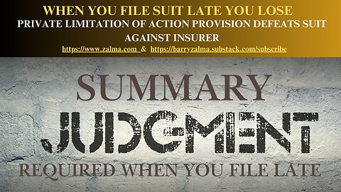 When You File Suit Late You Lose