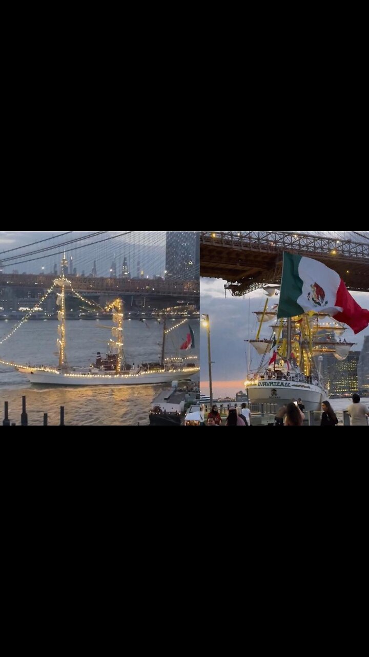 What the? Mexican Naval training ship crashes into Brooklyn Bridge