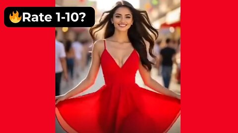 🔥 Rate Her Body in This Short Red Summer Dress 1-10? 😍 Supermodel 4K