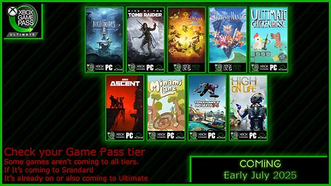 Coming to Xbox Game Pass Early July 2025