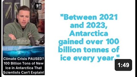 "Between 2021 and 2023, Antarctica gained over 100 billion tonnes of ice every year."