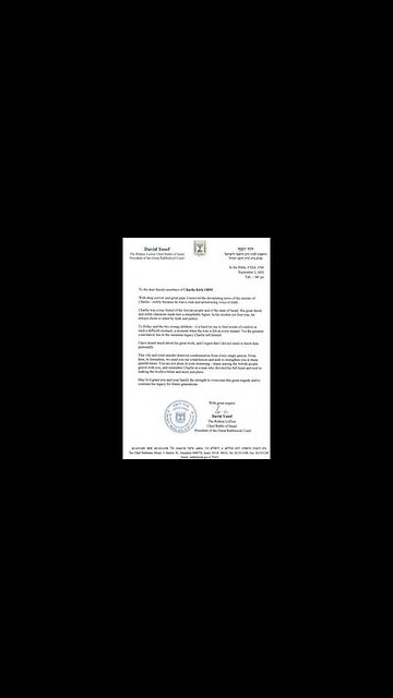 DID A RABBI SEND A LETTER TO CHARLIE KIRK ABOUT HIS DEATH EIGHT DAYS BEFORE IT OCCURRED⁉️