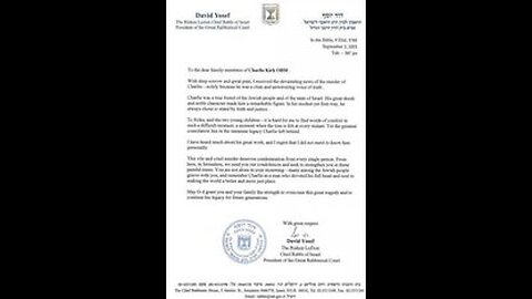 DID A RABBI SEND A LETTER TO CHARLIE KIRK ABOUT HIS DEATH EIGHT DAYS BEFORE IT OCCURRED⁉️