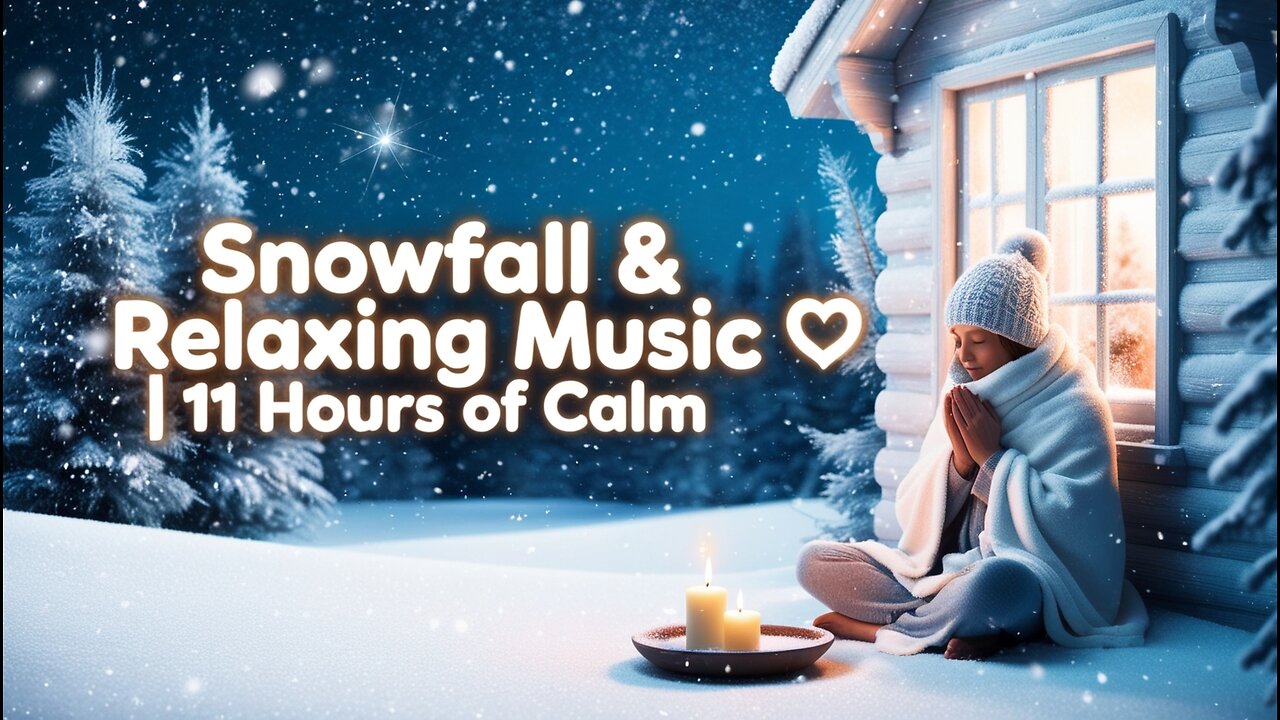 11H of Snow Falling on Night with Relaxing Music for Relaxation, Meditation, Insomnia | By Deep Sky