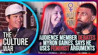 Audience Member DEBATES Myron Gaines, Says He Uses FEMINIST Arguments