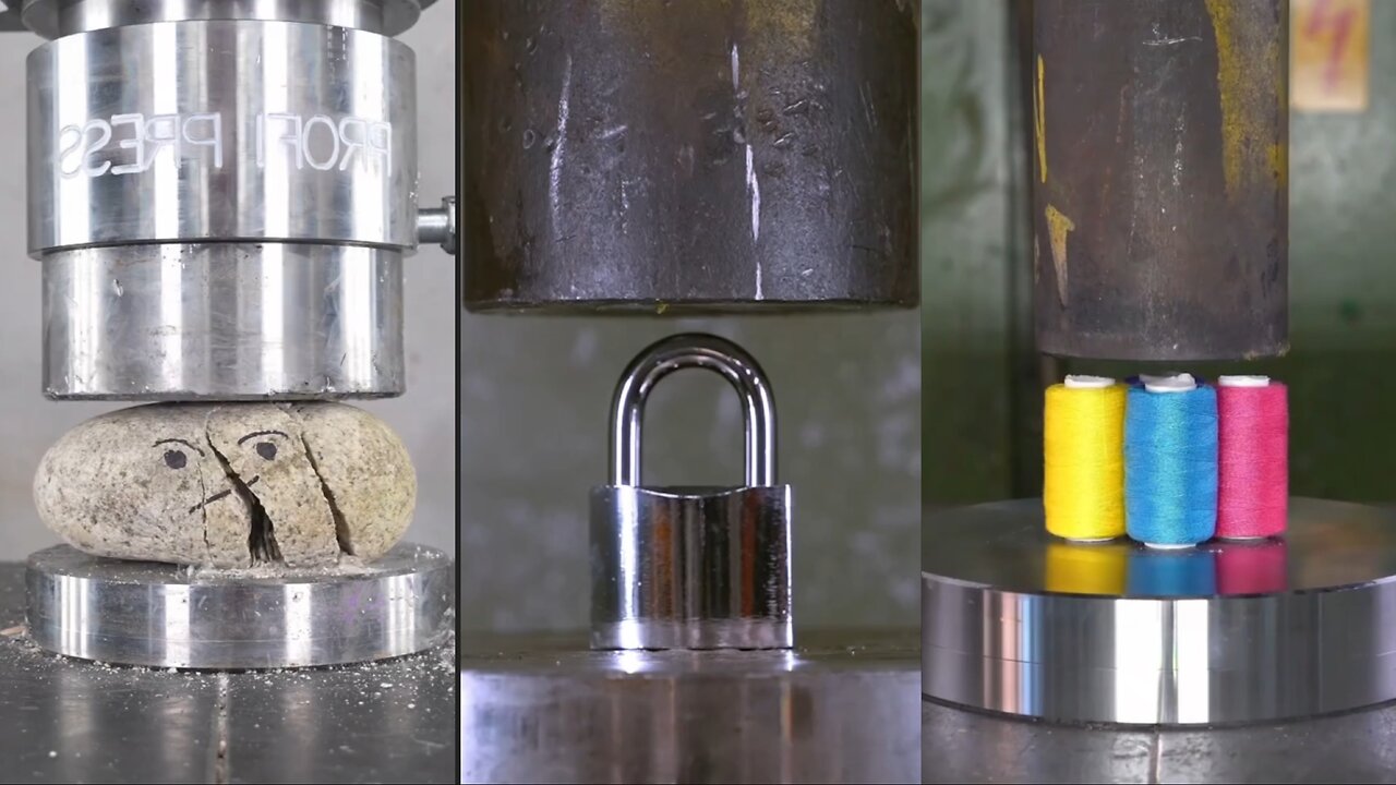 #Hydraulic_Piston_vs_Stone_Lock_and_Threads_ASMR💀🔥