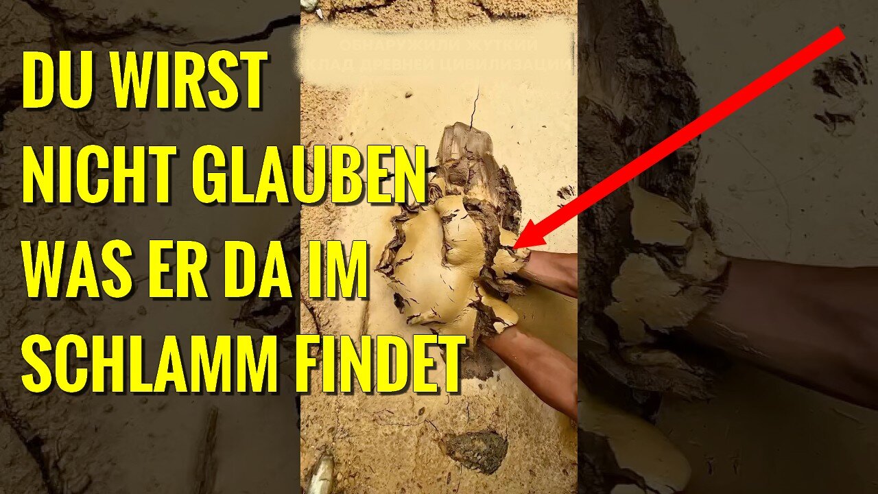 Mysteriöses Artefakt einer unbekannten Zivilisation tief unter einer Schlammflutschicht gefunden
