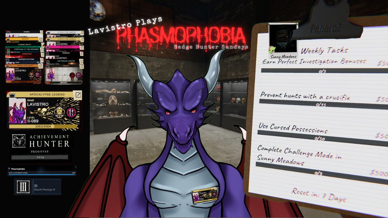Lavistro Plays Live - Phasmophobia Weekly Challenge-Audio Therapy in Sunny Meadows