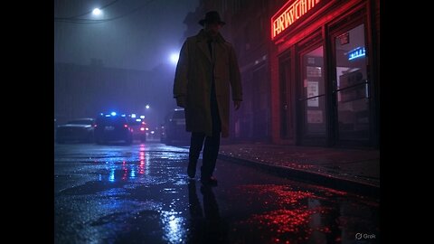 Shadow on Wet Asphalt | Noir Detective