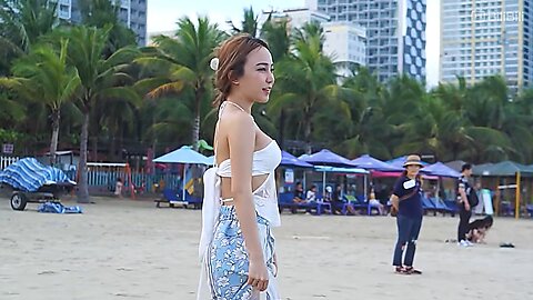 Walking Tour My Khe Beach Da Nang | Stunning Vietnam Beach Scenes & Beautiful Girls