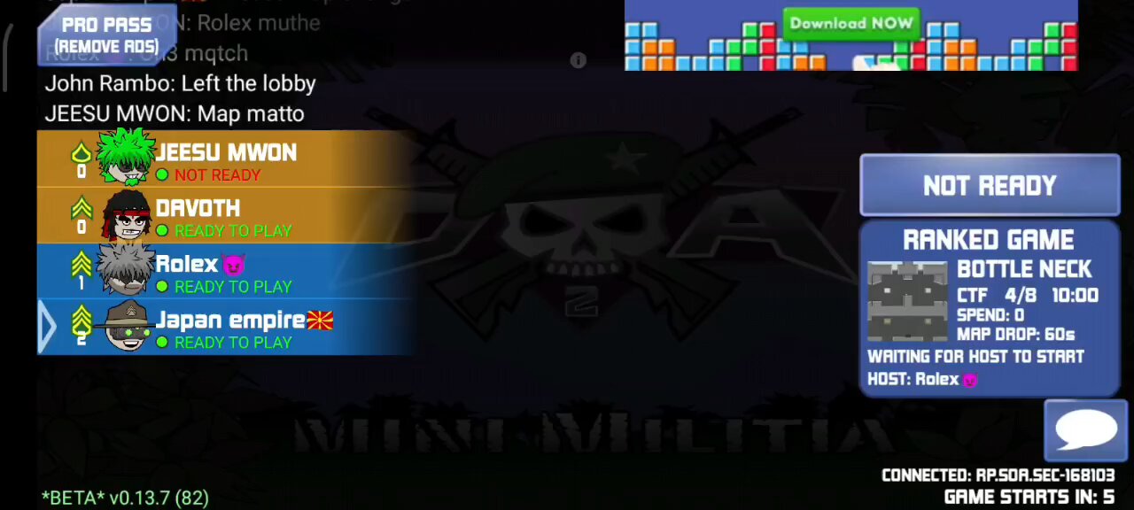 Mini militia 2 Vs 2 Team match