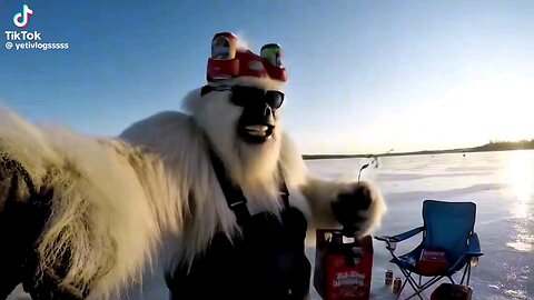 P1 | Bigfoot fishing on the ice! 🎣