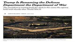 The Department Of WAR: He’s Showing His Horns
