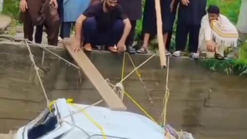 Disastrous Rain took away a Car