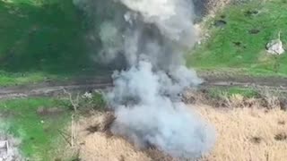 Ukrainian Ground Drone Loaded with Explosives Takes Out Remains of Bridge