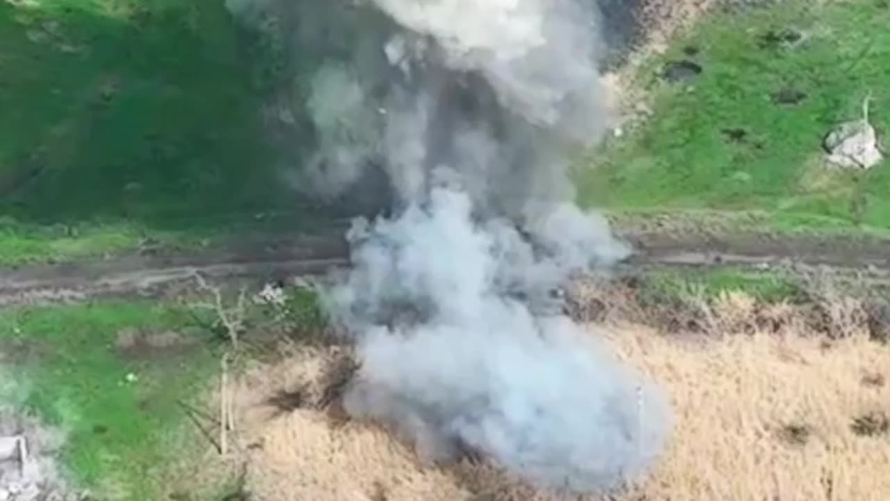 Ukrainian Ground Drone Loaded with Explosives Takes Out Remains of Bridge