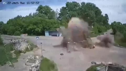 🙏 Footage of the Lancet UAV strike on our checkpoint in Sumy region