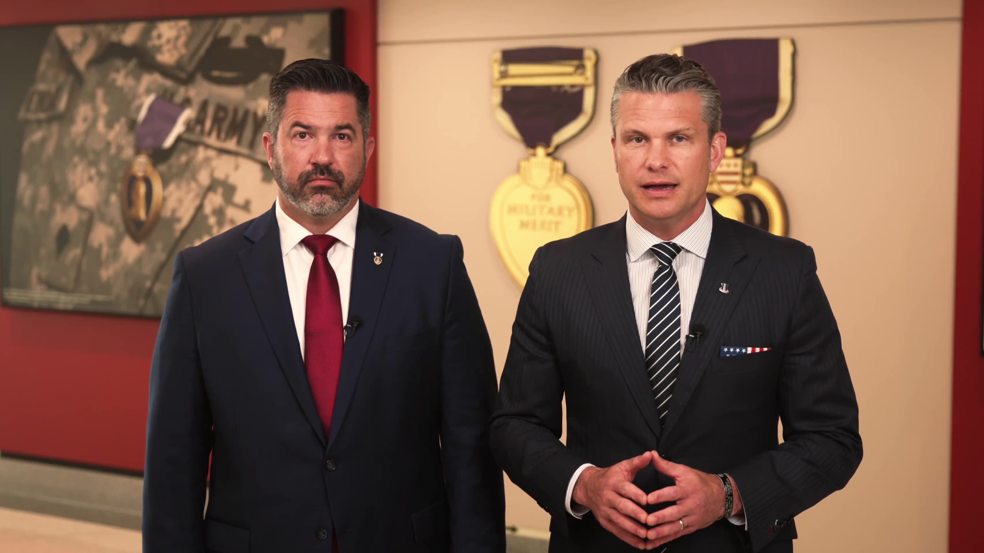 SecDef Pete Hegseth & Asst SecDef Sean Parnell honor vets on Purple Heart Day💟