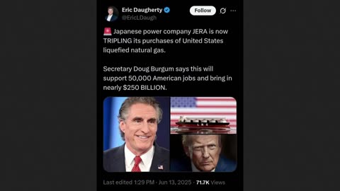 Japanese JERA invests 250 Billion and 50,000 Jobs for Americans - Good Nationalism?
