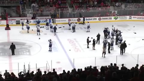Abbotsford Canucks Full Calder Cup Celebration, Handshakes, Trophy Presentation And Player Cup Laps