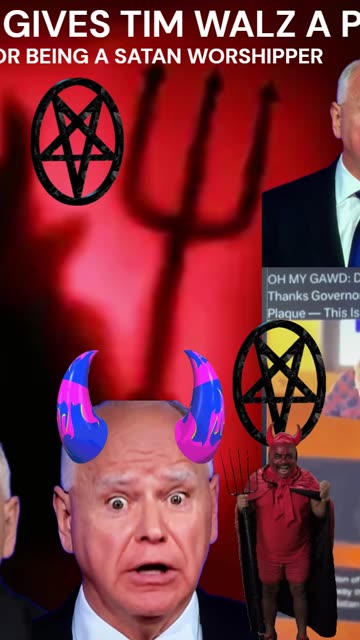 ALERT: TIM WALZ RECIEVES PLAQUE FROM SATANIC GROUP FOR SPREADING SATANISM IN THE MINNESOTA CAPITOL.